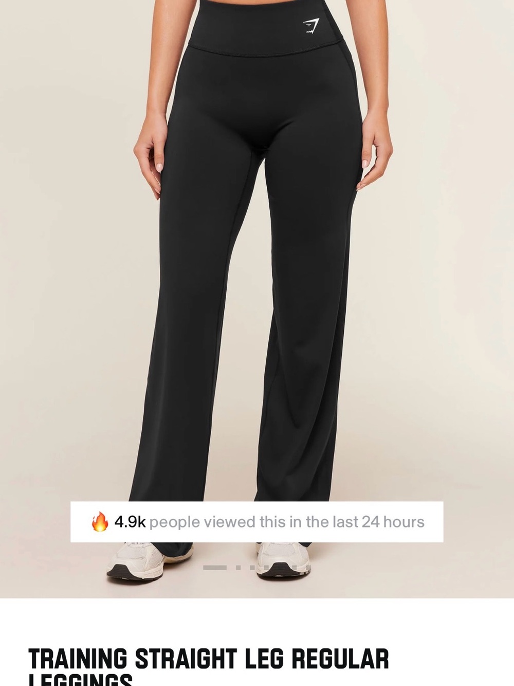 New Collection Gymshark Black Straight Leg Training Leggings
